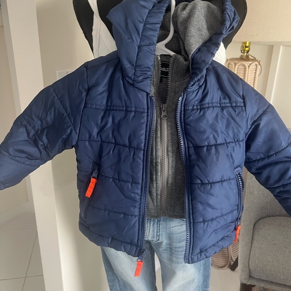 ROTHSCHILD Baby Boys Puffer Coat with Sweatshirt Bib (18 Months jacket - Picture 1 of 8
